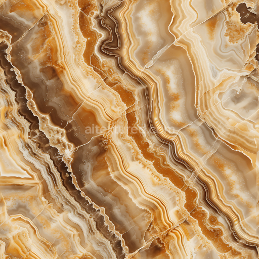 Seamless 3D Onyx Stone PBR Texture Featuring Organic Veins and Warm Tones
