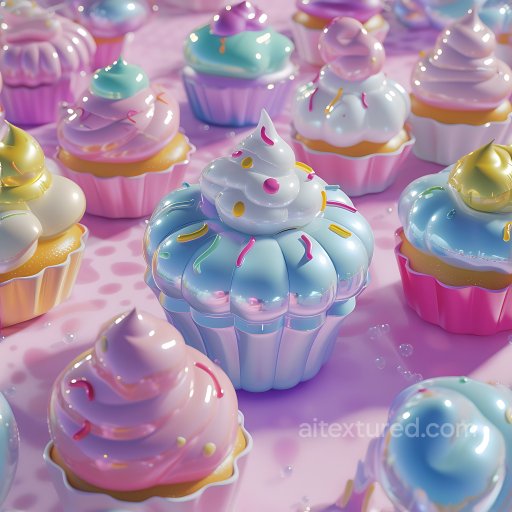Inflated Vinyl Panels Texture Featuring Glossy Cupcake-Inspired Puffs seamless Inflated PBR texture