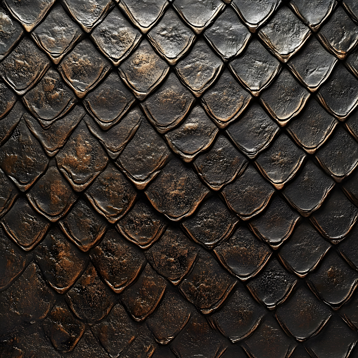 Skin Featuring Dark Reptilian Scale Pattern With Detailed Rough Embossi… seamless PBR texture preview
