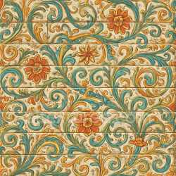 seamless Ornate Painted Brick Texture Seamless texture 8k free download PBR