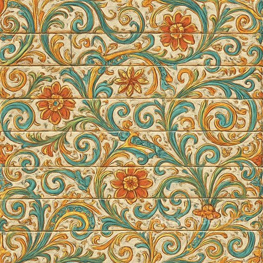 Ornate Painted Brick Seamless Texture seamless Brick PBR texture