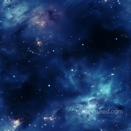Space PBR Texture Featuring Glowing Nebula and Starfield in Deep Blues Star, space, planets texture preview