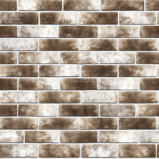 Seamless 3D PBR Texture of Weathered Cracked Brown Brick Wall with Subtle Damage Pattern