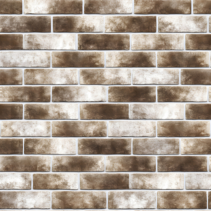 Weathered Cracked Brown Brick Wall with Subtle Damage Pattern seamless PBR texture preview