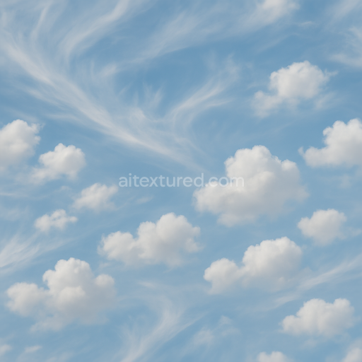 Seamless 3d texture pbr 8k wispy cirrus cloudscape surface