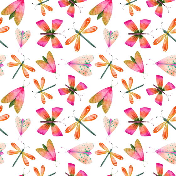with Colorful Watercolor Dragonfly Pattern Dragonfly texture preview