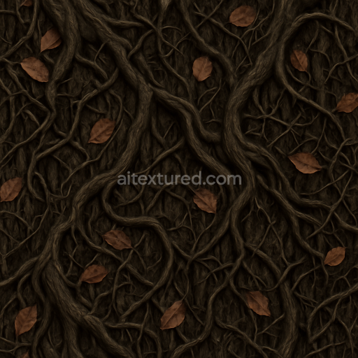 Seamless 3d texture pbr 8k creepy tree bark with gnarly roots for spooky woods