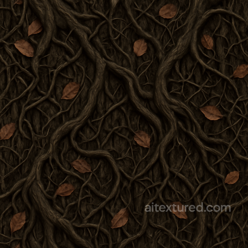 Creepy Tree Bark With Gnarly Roots For Spooky Woods seamless Halloween PBR texture