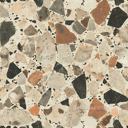 Terrazzo Stone Floor PBR Texture with Earthy Mixed Aggregate Pattern seamless Stone PBR texture