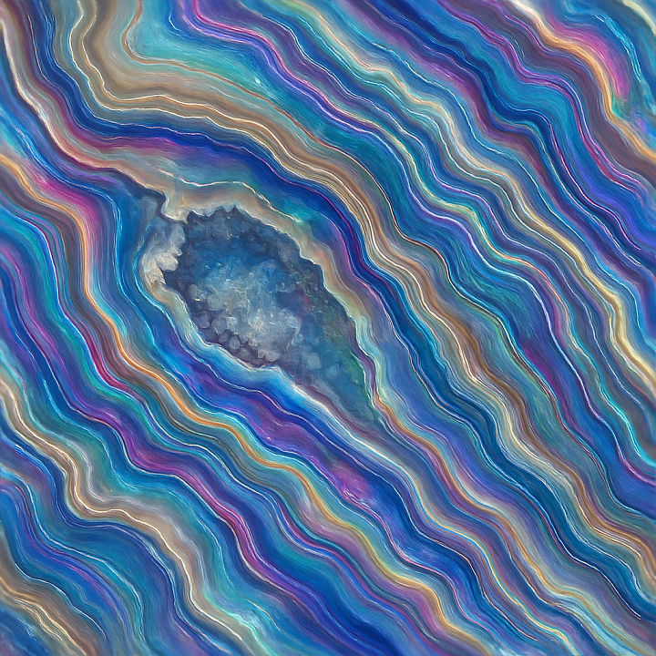 Agate Geode Interior With Veining And Iridescent Sheen Effects seamless PBR texture preview