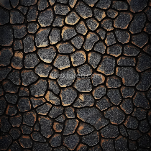 Seamless 3D PBR Texture of Thick Reptilian Skin With Deep Scale Pattern and Fine Micro Detail