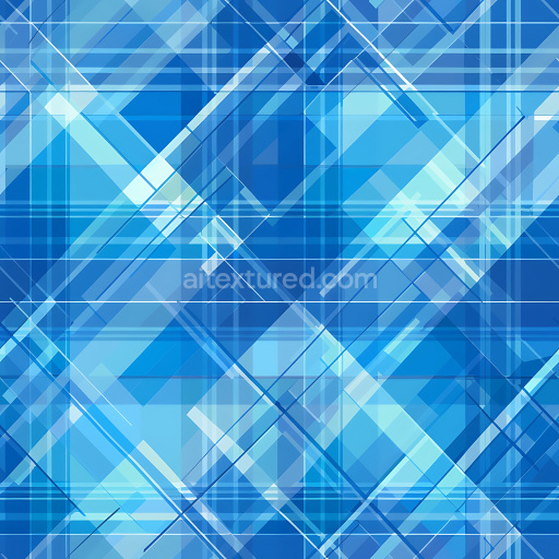Seamless 3D Blue Plaid Metal PBR Texture with Layered Geometric Lines