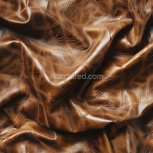 Seamless 3D distressed brown leather PBR texture with natural wrinkles and fine grain