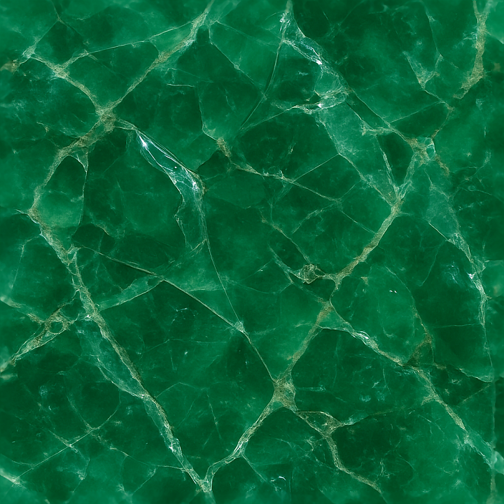 Emerald Raw Crystal Mineral Veins With Crystal Inclusions And Glossy Re… seamless PBR texture preview
