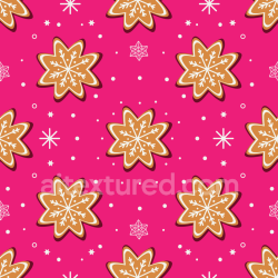seamless Seamless 3D PBR Texture of Festive Gingerbread Snowflake on Pink Background texture 8k free download PBR