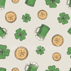 seamless Seamless 3D PBR Texture with St Patrick Icons and Soft Pastel Colors texture 8k free download PBR