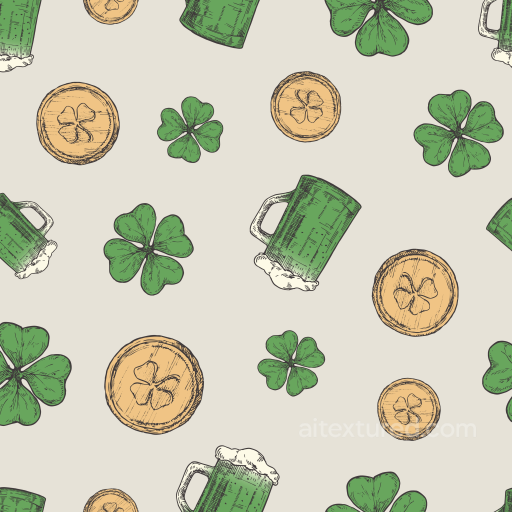 with St Patrick Icons and Soft Pastel Colors seamless St patrick digital paper bundle PBR texture