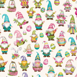 seamless Seamless 3D PBR Texture of Colorful Easter Gnomes and Eggs Digital Paper texture 8k free download PBR