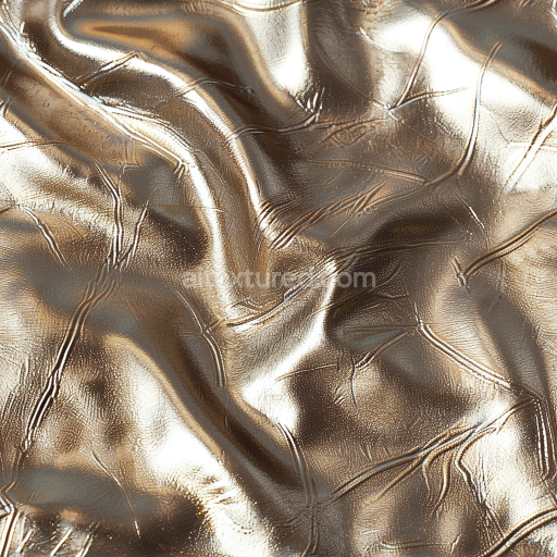 Seamless 3D PBR Texture of Shiny Wrinkled Brown Leather Surface