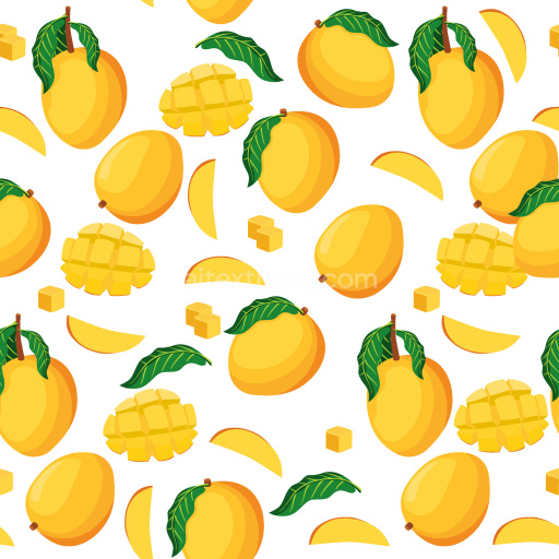 Pattern Bundle - Seamless 3D PBR Pattern Texture Featuring Tropical Mango Fruits with Leaves texture preview