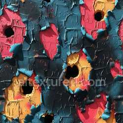 seamless Seamless 3D PBR texture of cracked peeling paint with colorful holes and layered surfaces texture 8k free download PBR