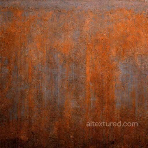 Rusty Metal Cracked and Pitted Holes PBR Texture in Warm Orange and Blue Tones seamless Rust PBR texture
