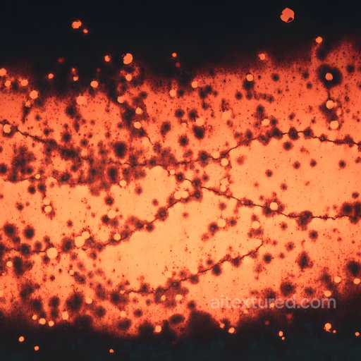 Cracked Rusty Metal PBR Texture with Dark Corrosion and Orange Highlights seamless Rust PBR texture
