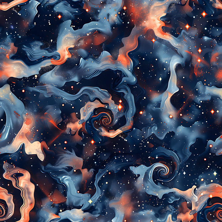 Cosmic Camouflage with Swirling Nebula Patterns seamless PBR texture preview