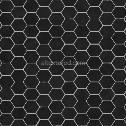 Hexagonal Black Ceramic Tiles | Free PBR