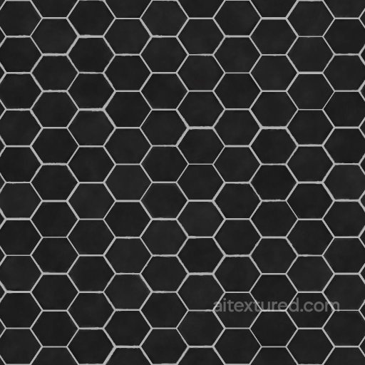 Hexagonal Black Ceramic Tiles | Free PBR seamless Tile PBR texture