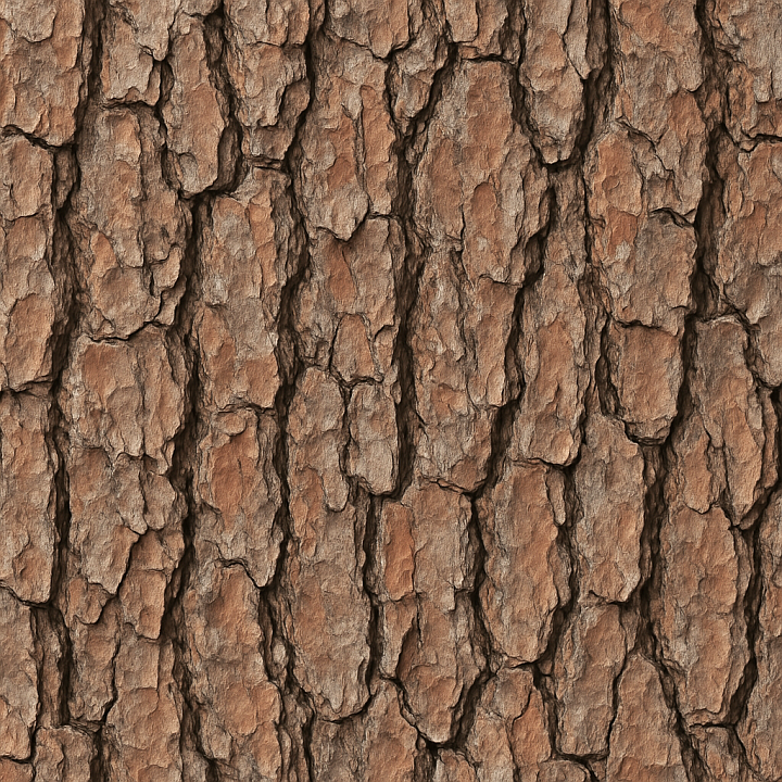 Aged Pine Bark Wood seamless PBR texture preview