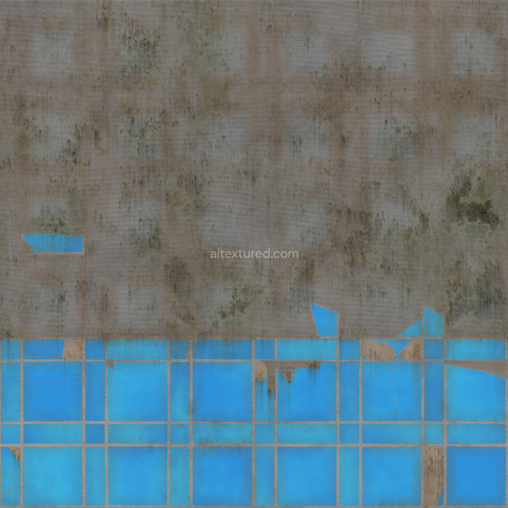 Seamless blue tiles texture with grunge details