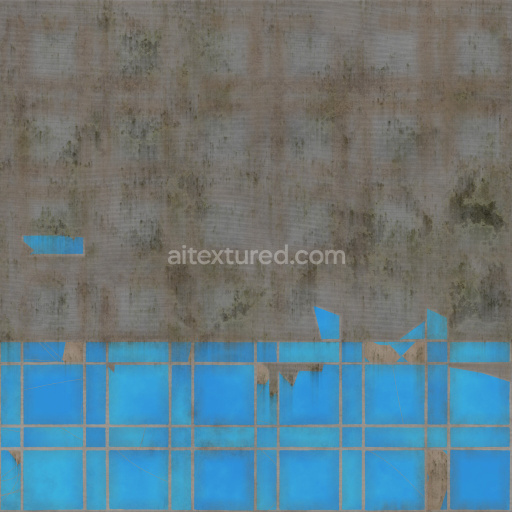 Tile Pbr Seamless Texture Blue Grunge Floor Pattern