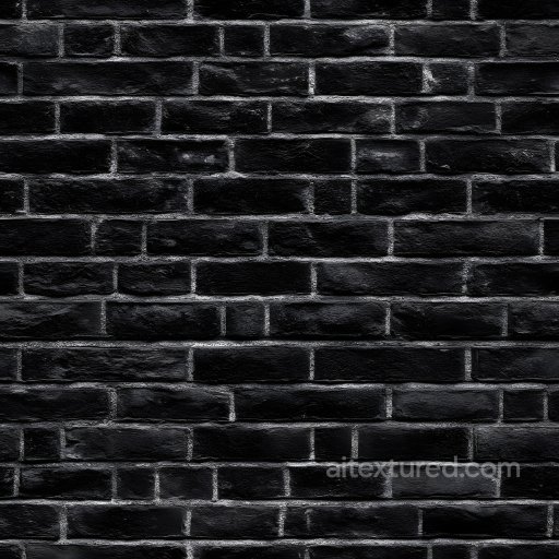 Cracked Black Brick Wall PBR Texture with Rough Surface seamless Brick PBR texture