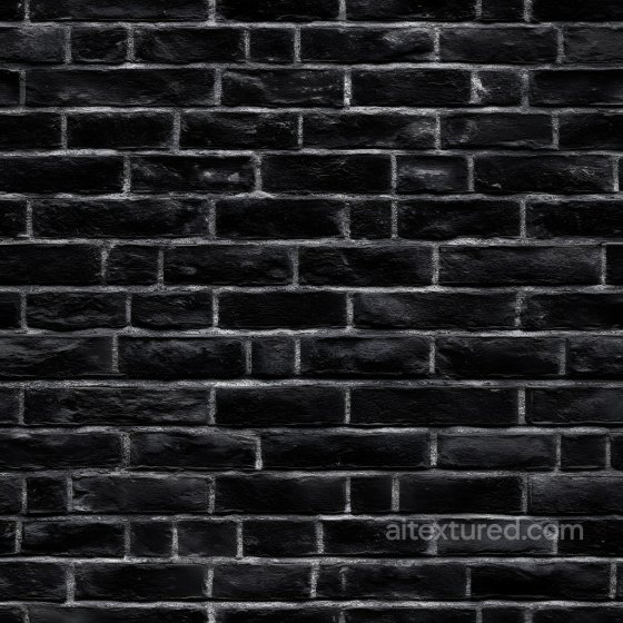 Cracked Black Brick Wall PBR Texture with Rough Surface Brick texture preview