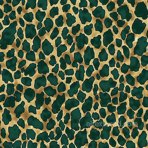 Leopard Print Fabric Texture in Green and Gold seamless Leopard Print PBR texture