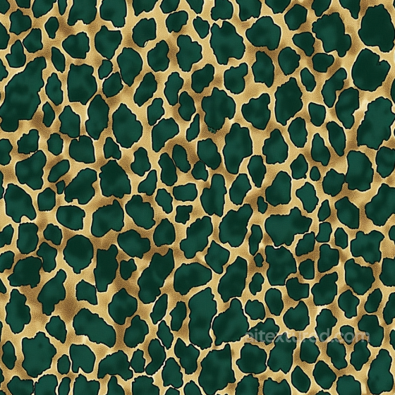 Leopard Print Fabric Texture in Green and Gold Leopard Print texture preview