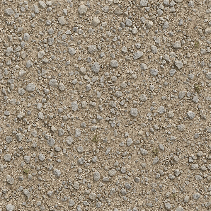Gravel Loose With Pebbles Scattered And Dry Surface Wear Asphalt seamless PBR texture preview