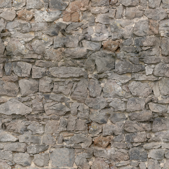 Wall Stacked Stones - Rough Wall Stacked Stacked Stones Castle seamless PBR texture preview