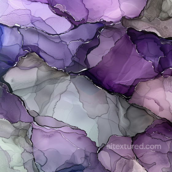Alcohol Ink PBR Texture with Purple Lavender Veins and Translucent Layers Alcohol ink texture preview