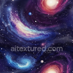 seamless Seamless 3D Space PBR Texture Featuring Colorful Galaxy Nebula and Starfield texture 8k free download PBR