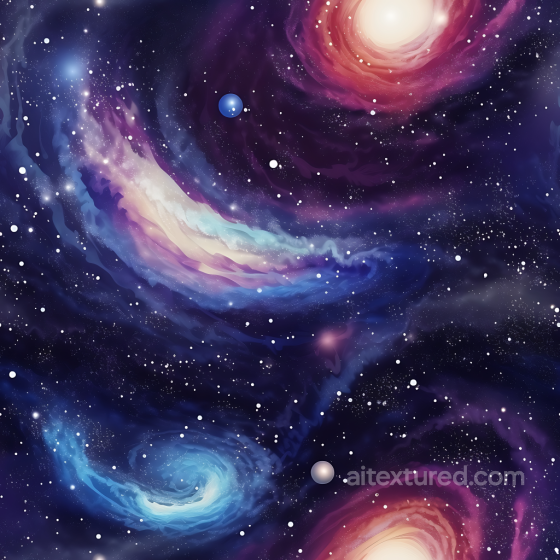 Space PBR Texture Featuring Colorful Galaxy Nebula and Starfield Star, space, planets texture preview