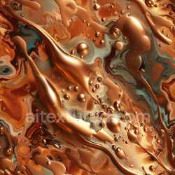 seamless Seamless 3D PBR Texture Featuring Glossy Copper Liquid Flow and Swirls texture 8k free download PBR