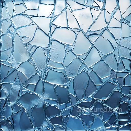 Broken Glass Cracked Fragments PBR Texture in Blue Tones seamless Cracked & Holes PBR texture