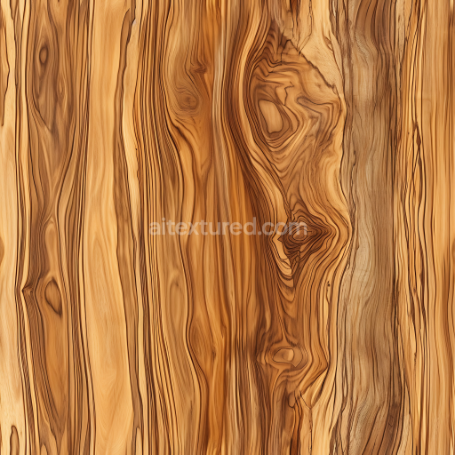 Seamless 3D Olive Wood PBR Texture with Rich Grain and Natural Knots