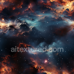 seamless Seamless 3D Space PBR Texture Featuring Fiery Cosmic Nebula with Glowing Stars texture 8k free download PBR