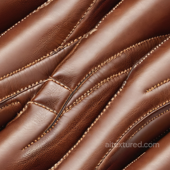 Brown Leather PBR Texture Featuring Fine Grain and Detailed Stitching Leather texture preview