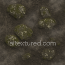 seamless Seamless 3d texture pbr 8k foggy ground with dry cracked earth and mossy stone texture 8k free download PBR