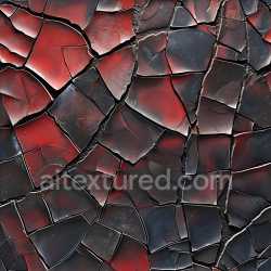 seamless Seamless 3D PBR Cracked Lacquer Paint Texture with Red-Black Fractured Pattern texture 8k free download PBR