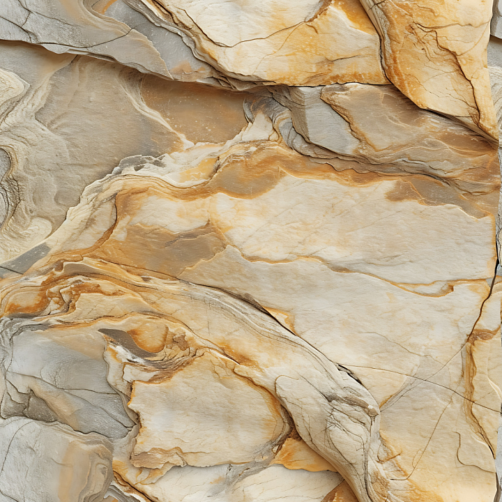 Weathered Sandstone Rock with Natural Layering and Earthy Tones seamless PBR texture preview